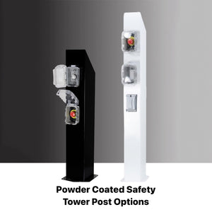 Safety Tower Post with 2 Accessories in Powder Coated Metal by the Outdoor Plus