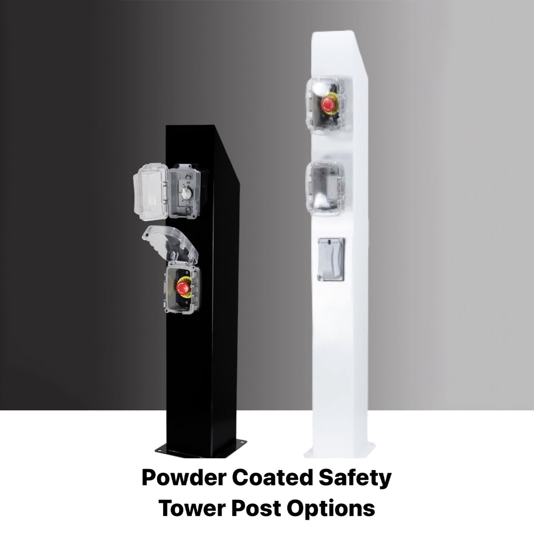 Safety Tower Post with 3 Accessories in Powder Coated Metal by the Outdoor Plus