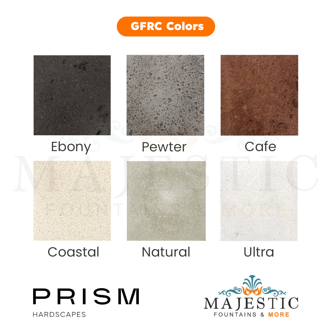 Prism Hardscapes GFRC Finish Swatch Guide - Majestic Fountains and More