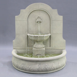 Provencial Wall Fountain in Cast Stone - Fiore Stone LG133-FWD - Majestic Fountains and More