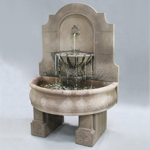 Provencial Wall Fountain in Cast Stone - Fiore Stone LG133-FWLD - Majestic Fountains and More