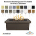 Ramona Rectangular Fire Table in GFRC Concrete - Majestic Fountains