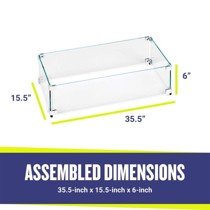 Rectangular Glass Wind Guard