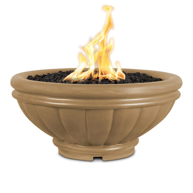 Roma Round Fire Bowl in GFRC Concrete - Majestic Fountains