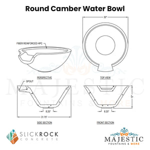 Round Camber Water Bowl - Majestic Fountains