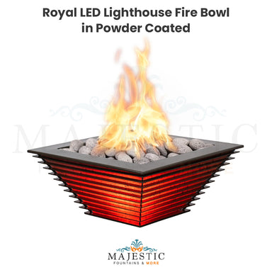 Royal Lighthouse Fire Bowl in Powder Coated Metal by The Outdoor Plus+ Free Cover