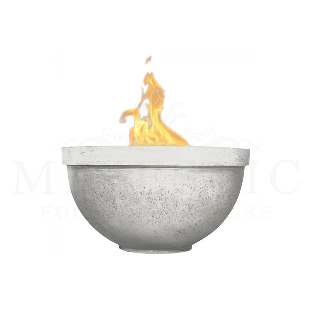 Sorrento Fire Bowl PH-444-FB in GFRC Concrete by Prism Hardscapes Ultra White - Majestic Fountains