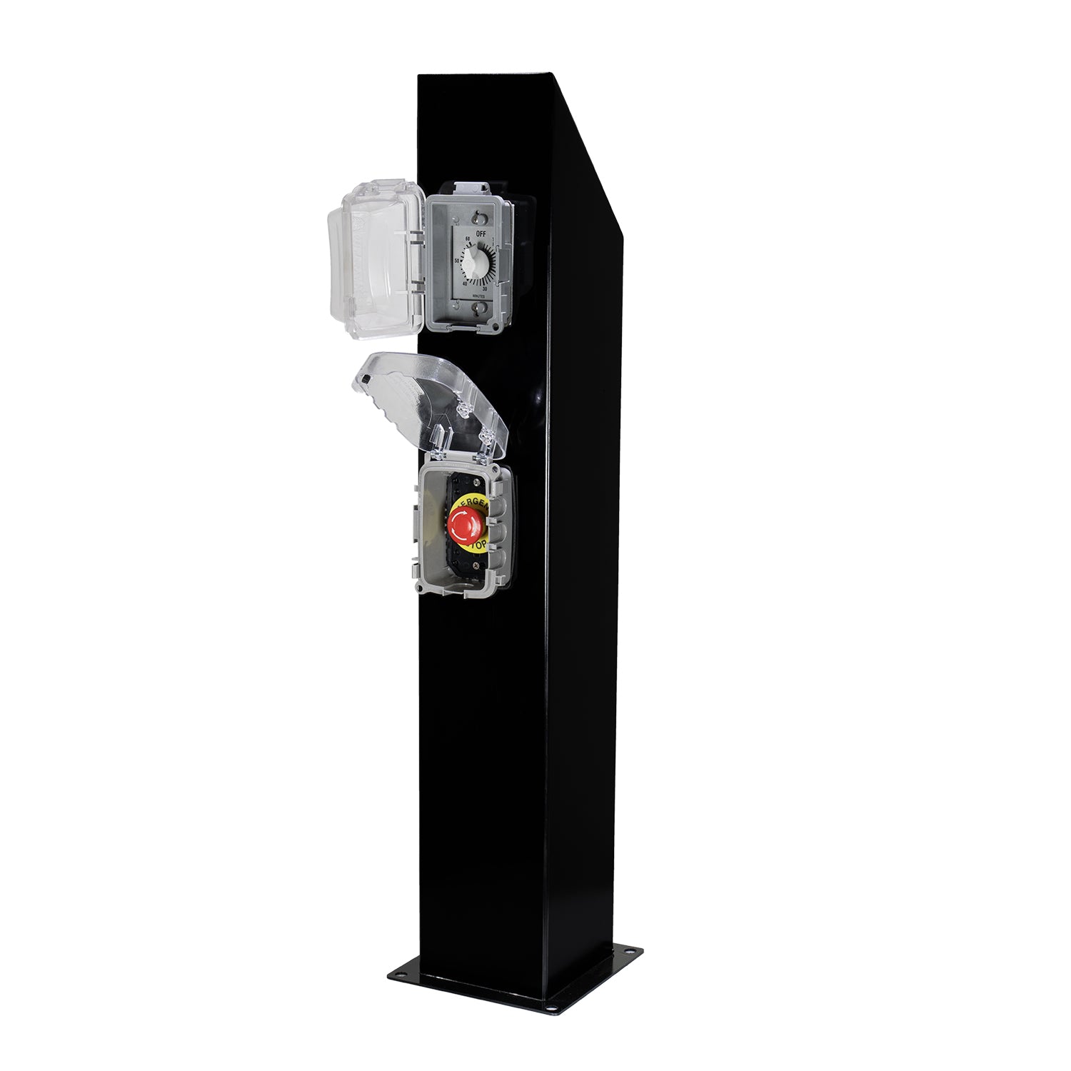 Safety Tower Post with 2 Accessories in Powder Coated Metal by the Outdoor Plus - Majestic fountains and More