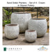 Sand Dollar Planters - Set of 4 in Glazed Pottery By Campania International- Majestic Fountains and More