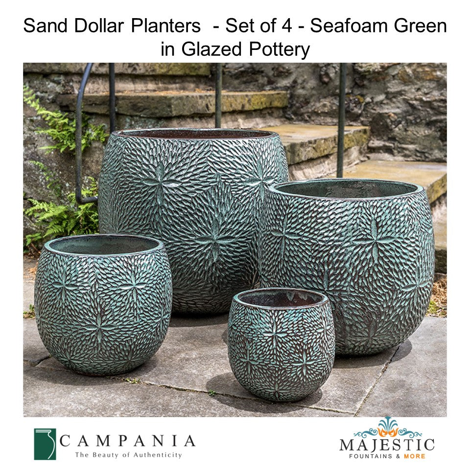 https://www.majesticfountains.com/cdn/shop/files/SandDollarPlanters-Setof4inGlazedPotteryByCampaniaInternational-MajesticFountainsandMore..jpg?v=1692794822