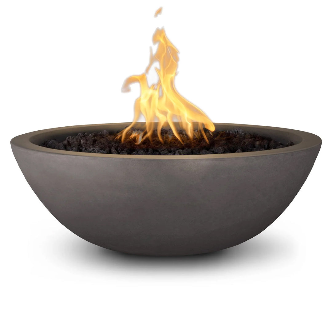 Sedona Round Fire Bowl in GFRC Concrete - Majestic Fountains