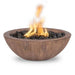 Sedona Round Fire Bowl in Wood Grain GFRC Concrete - Majestic Fountains