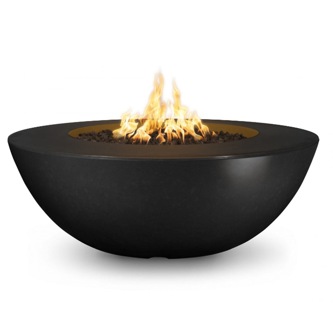 Sedona Wide Ledge Round Fire Pit in GFRC Concrete - Majestic Fountains