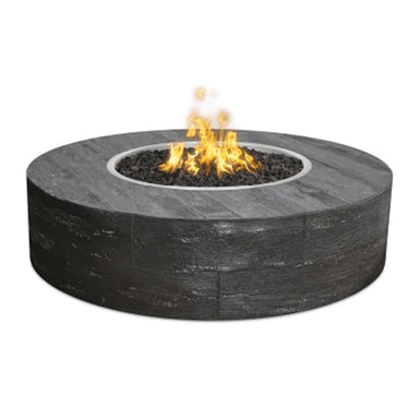 Sequoia 16" Tall Fire Pit in Wood Grain GFRC Concrete - Majestic Fountains