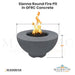 Sienna Round Fire Pit in GFRC Concrete Size - Majestic Fountains