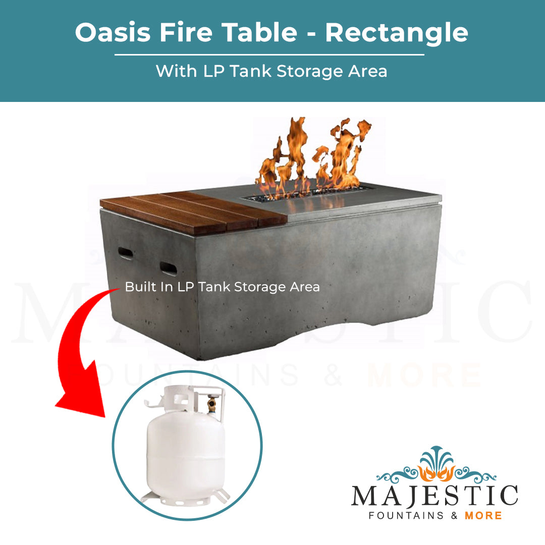 Slick Rock Oasis Fire Table - Rectangle - Majestic Fountains