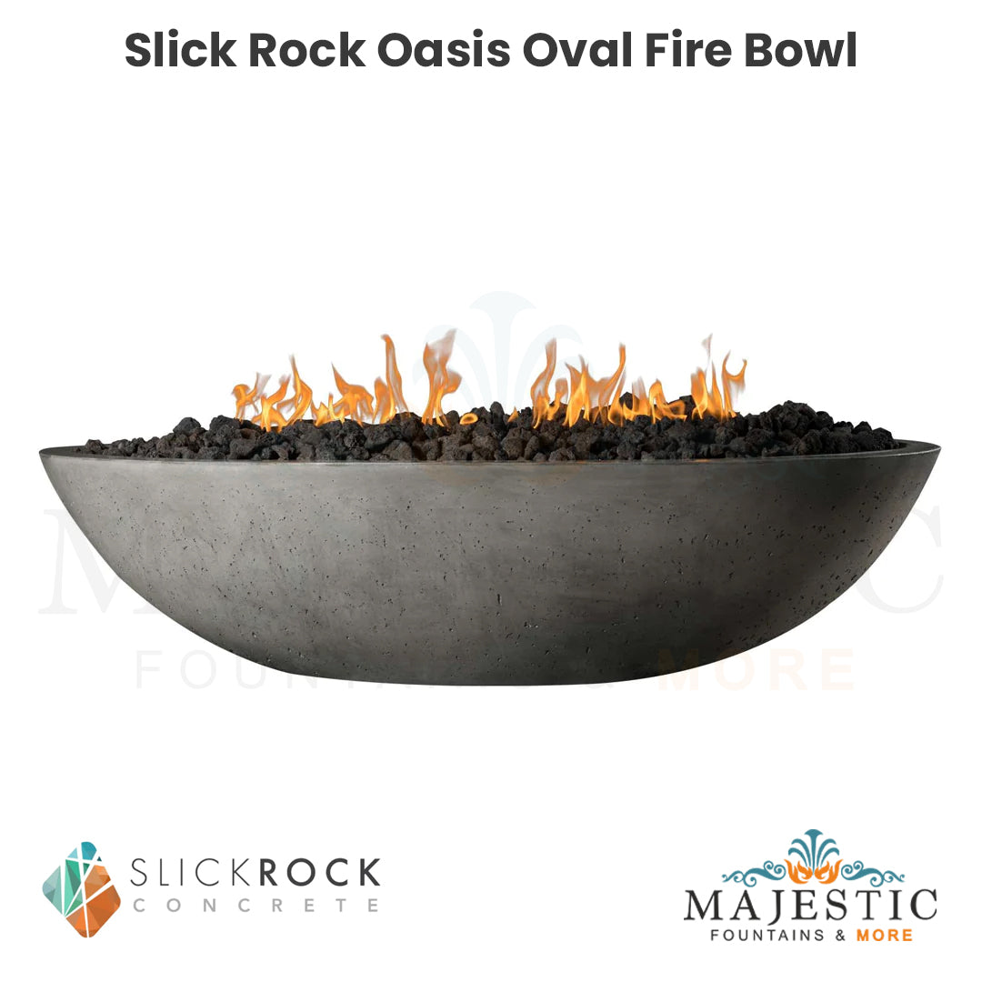 Slick Rock Oasis Oval Fire Bowl - Majestic Fountains