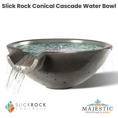 Slick Rock Round Camber Water Bowl - Majestic Fountains