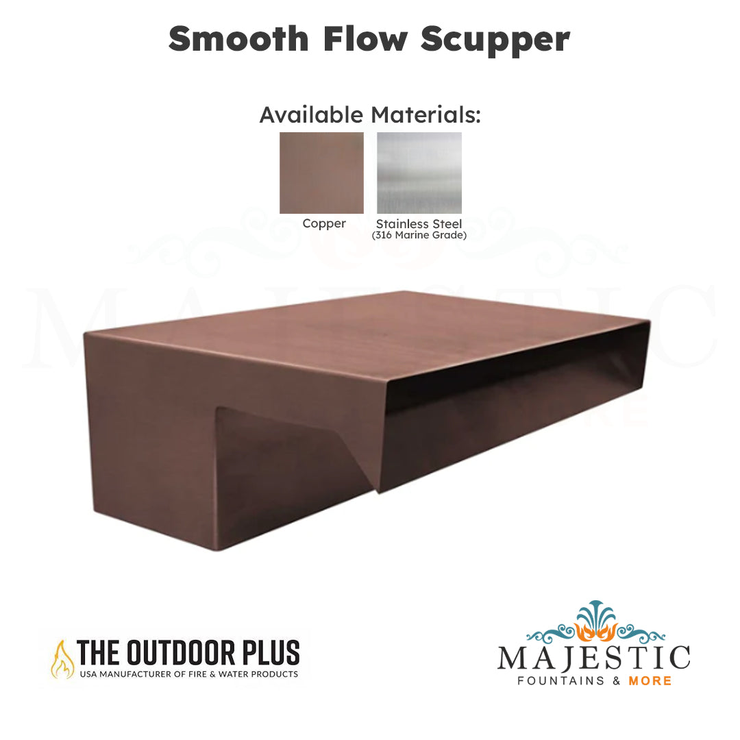 Smooth Flow Scupper - Majestic Fountains