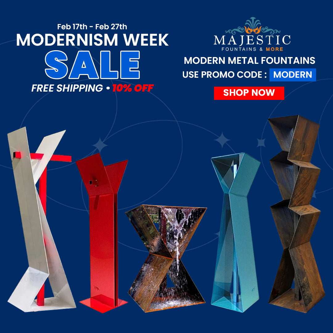 Modernism Week Sale Feb 17th-27th Modern Metal Fountain and Sculptures Take 10% off Use Code MODERN