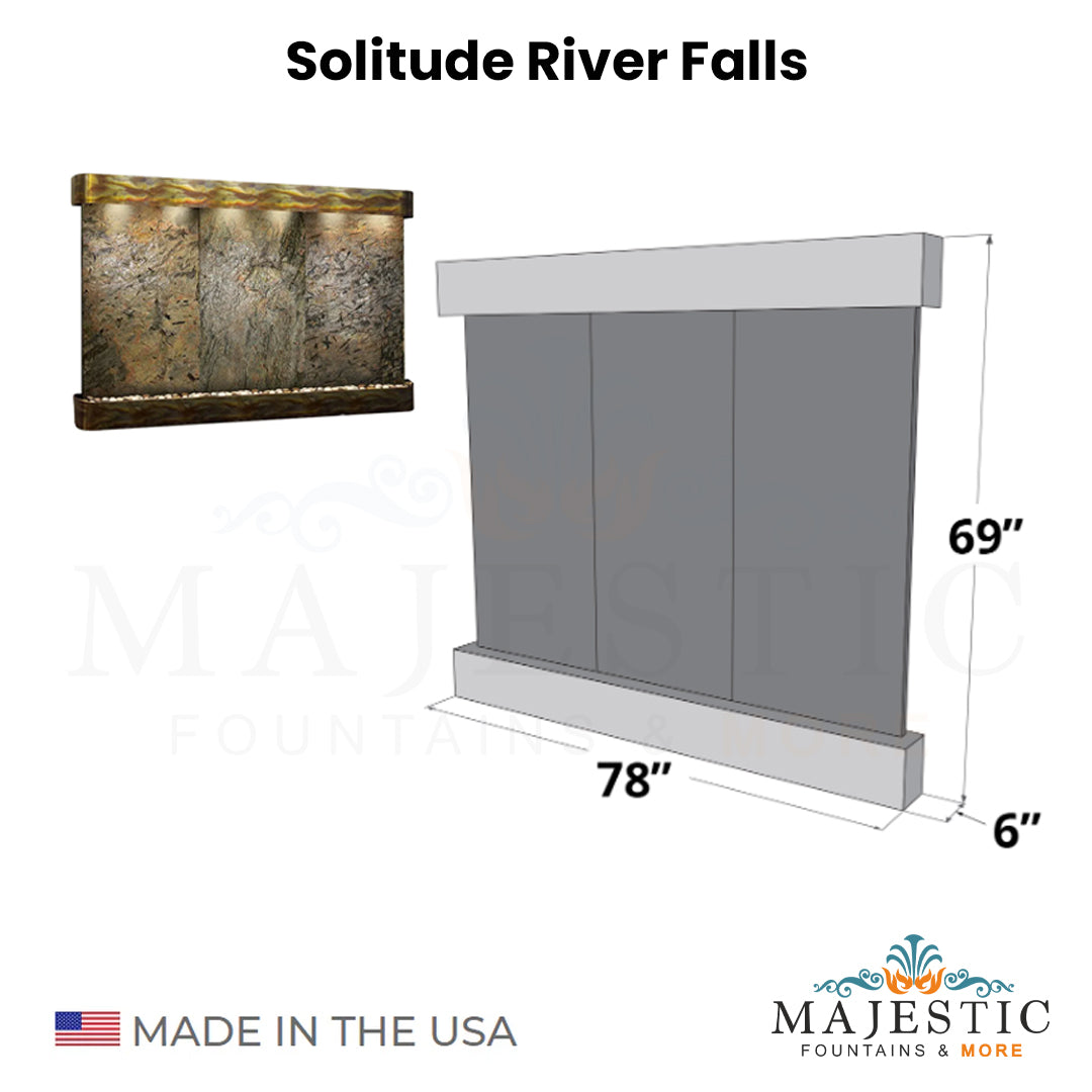 Solitude River 69"H x 78"W - Indoor Wall Fountain - Majestic Fountains