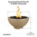 Sonoma Round Fire Pit in GFRC Concrete Size - Majestic Fountains