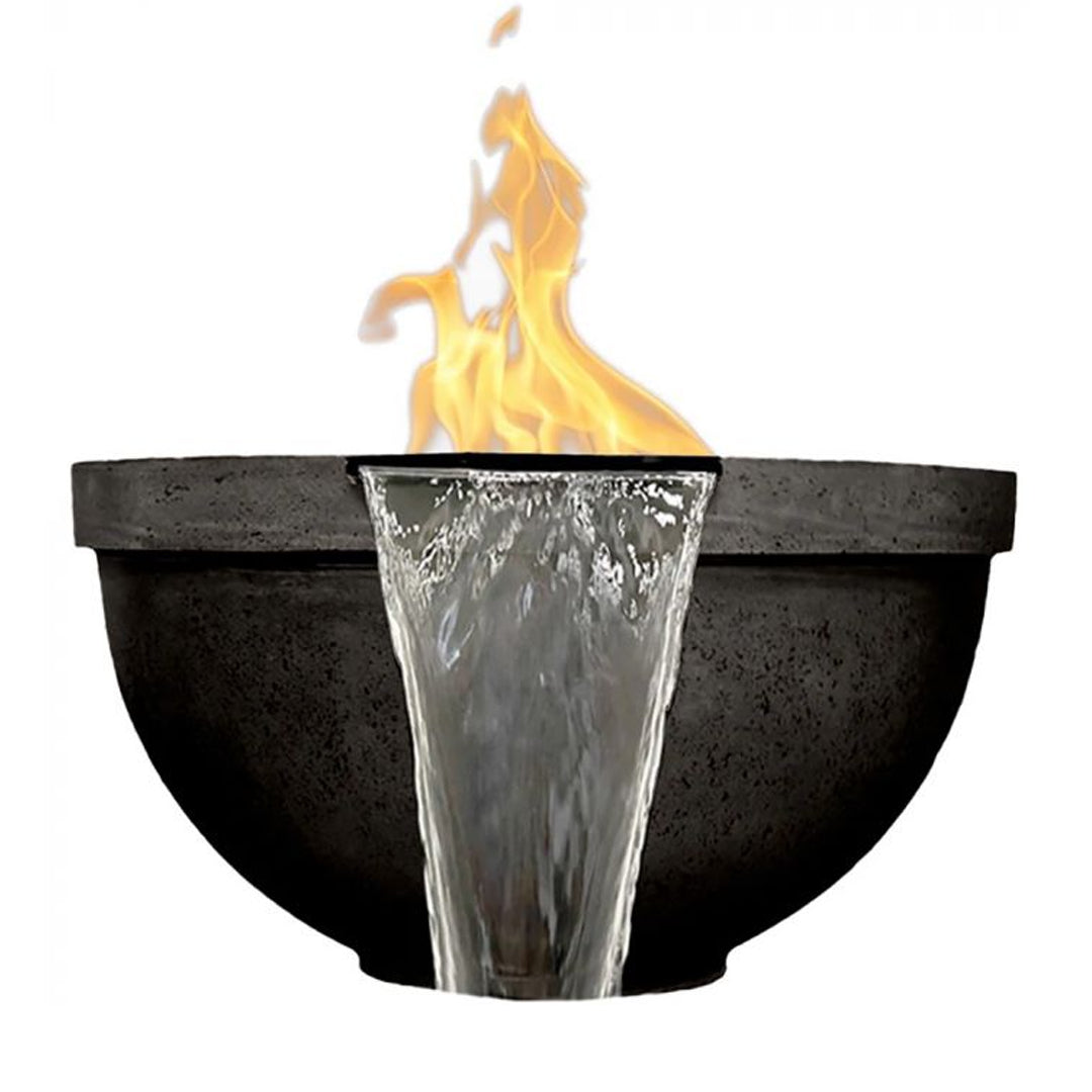 Sorrento Fire & Water Bowl in GFRC Concrete by Prism Hardscapes - Majestic Fountains