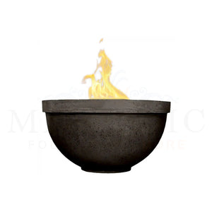 Sorrento Fire Bowl PH-444-FB in GFRC Concrete by Prism Hardscapes Ebony - Majestic Fountains