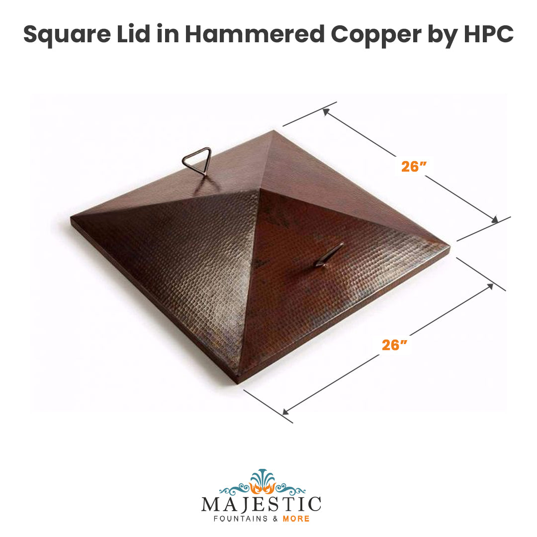 Round Lid in Hammered Copper by HPC 32D - Majestic Fountains and More