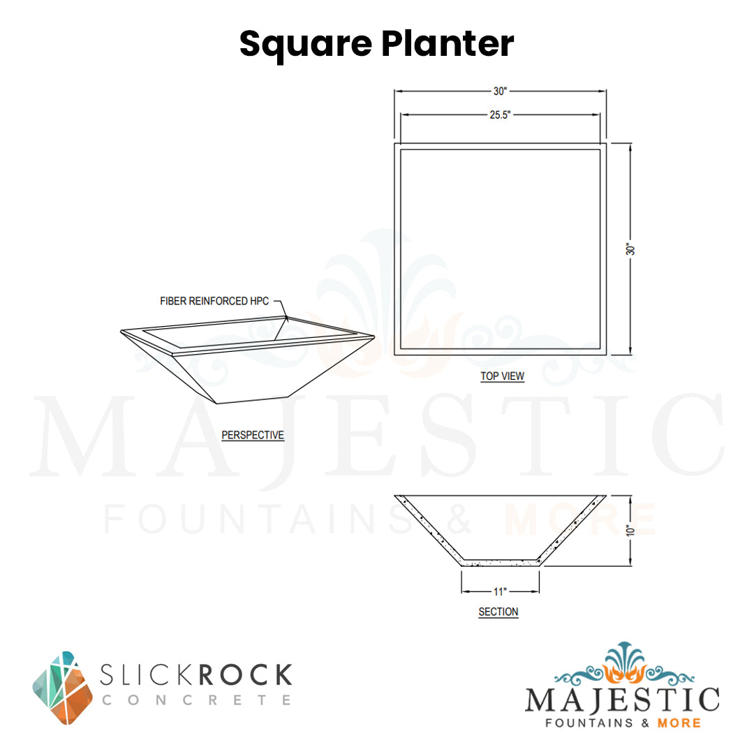 Square Planter - Majestic Fountains