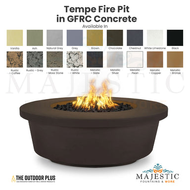 Tempe Fire Pit in GFRC Concrete - Majestic Fountains