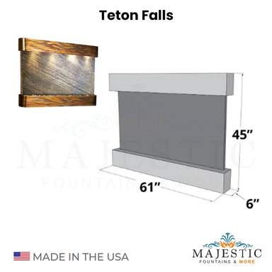 Teton Falls 45"H x 61"W- Indoor Wall Fountain - Majestic Fountains