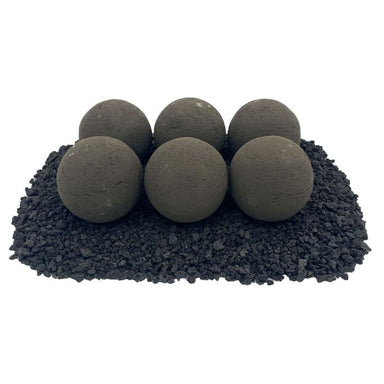 Thunder Gray Lite Stone Fire Balls - Set of 6 - Majestic Fountains and More.