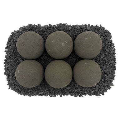 Thunder Gray Lite Stone Fire Balls - Set of 6 - Majestic Fountains and More.