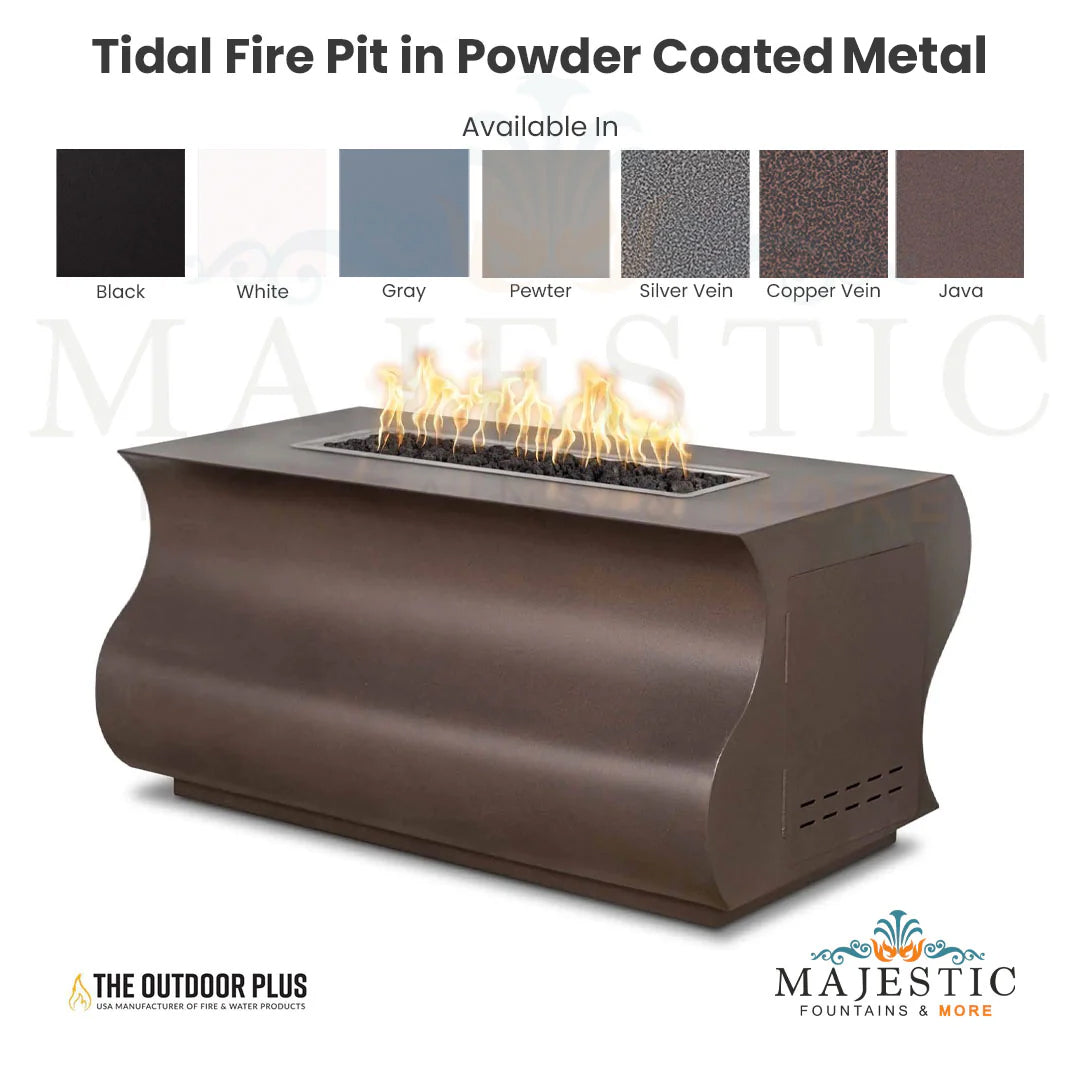 Tidal Fire Pit in Powder Coated Metal - Majestic Fountains and More