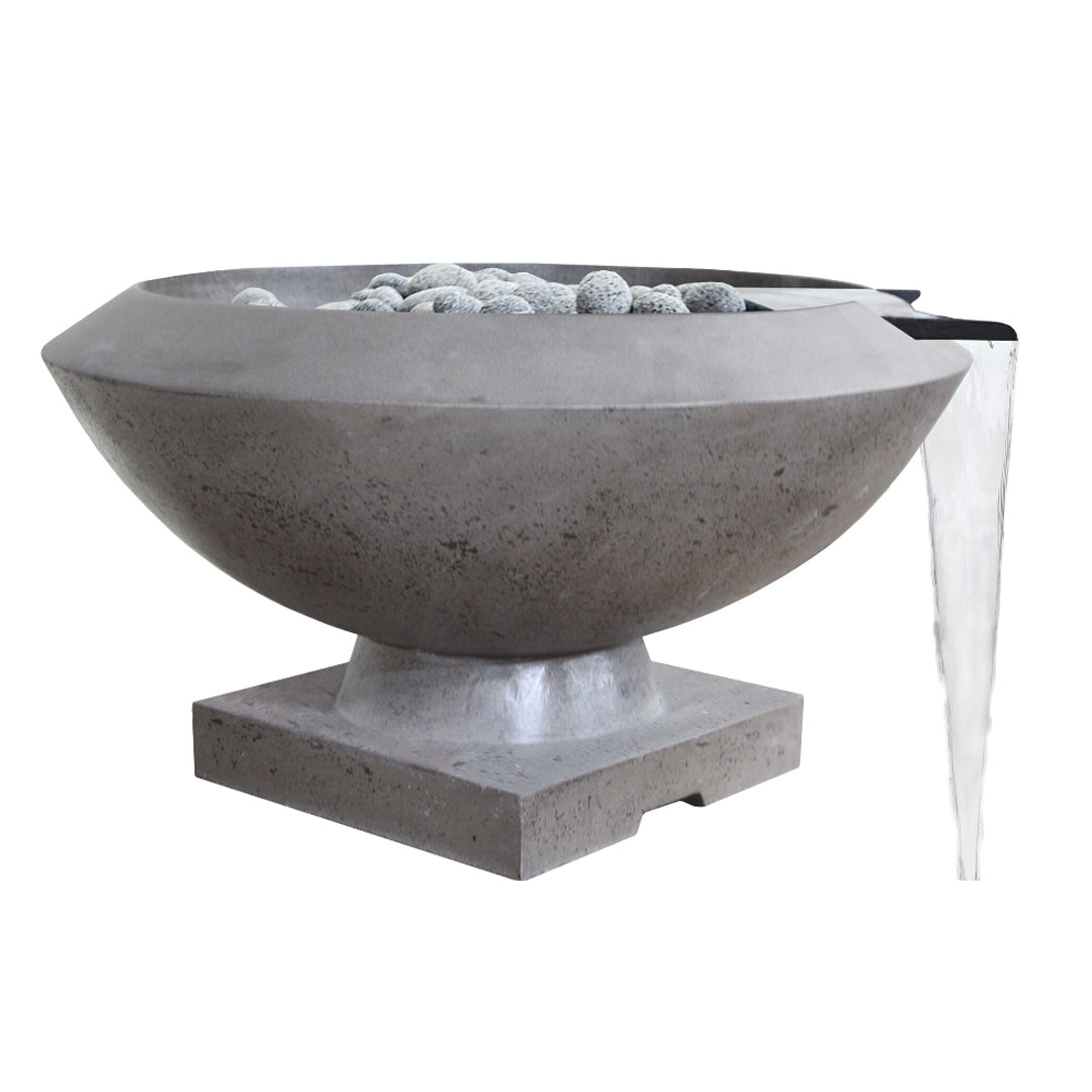 Toscano Fire & Water Bowl in GFRC Concrete by Prism Hardscapes - Majestic Fountains and More