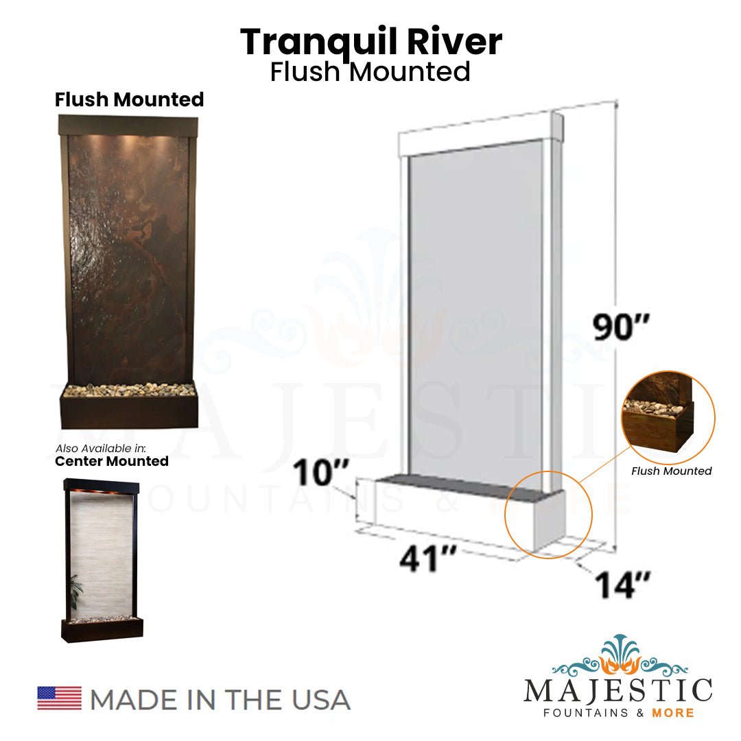 Tranquil River Flush Mounted - Majestic Fountains