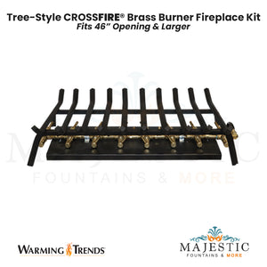 Tree-Style CROSSFIRE® Brass Burner Outdoor FirePlace Kit for 46" Opening by Warming Trends - Majestic Fountains and More