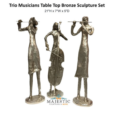 Trio Musicians Bronze Sculpture Set - Majestic Fountains & More