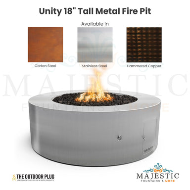 Unity 18 Tall Metal Fire Pit - Majestic Fountains and More