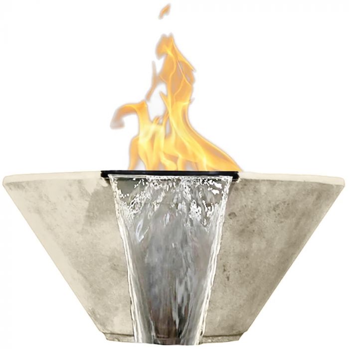 Verona 2 Fire & Water Bowl in GFRC Concrete by Prism Hardscapes - Majestic Fountains and More.