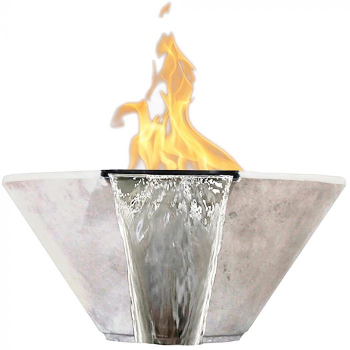 Verona 2 Fire & Water Bowl in GFRC Concrete by Prism Hardscapes - Majestic Fountains and More.