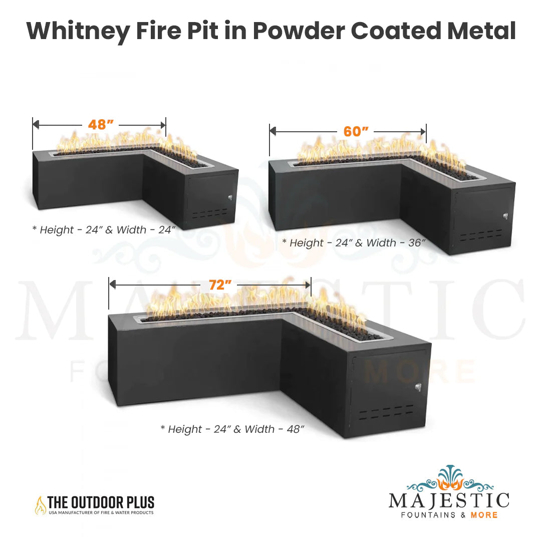 Whitney Fire Pit in Powder Coated Metal - Majestic Fountains and More