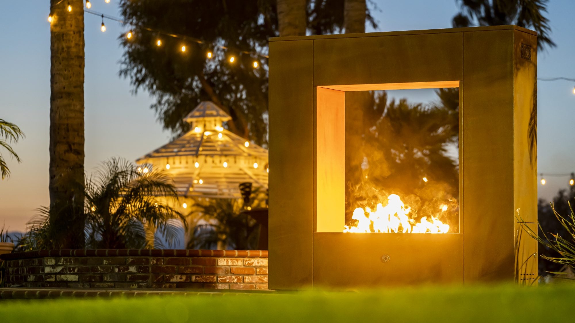 Williams Fireplace in Corten Steel by The Outdoor Plus - Majestic Fountains and More.