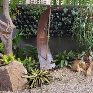 Zen Wave 1 Tall 90H Metal Fountain - Majestic Fountains and More.