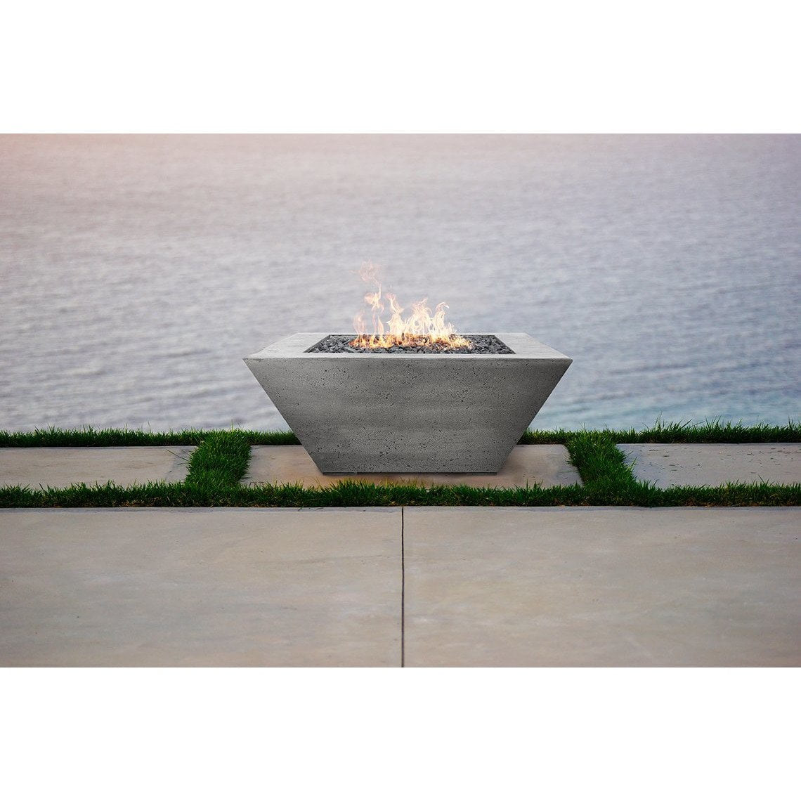 Lombard Fire Table in GFRC Concrete by Prism Hardscapes - Majestic Fountains and More