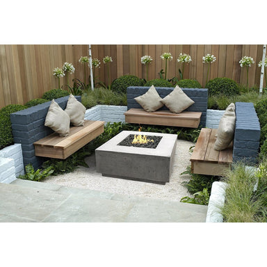 Prism Hardscapes - Tavola 2 Fire Table in GFRC Concrete - Match Lit - Majestic Fountains