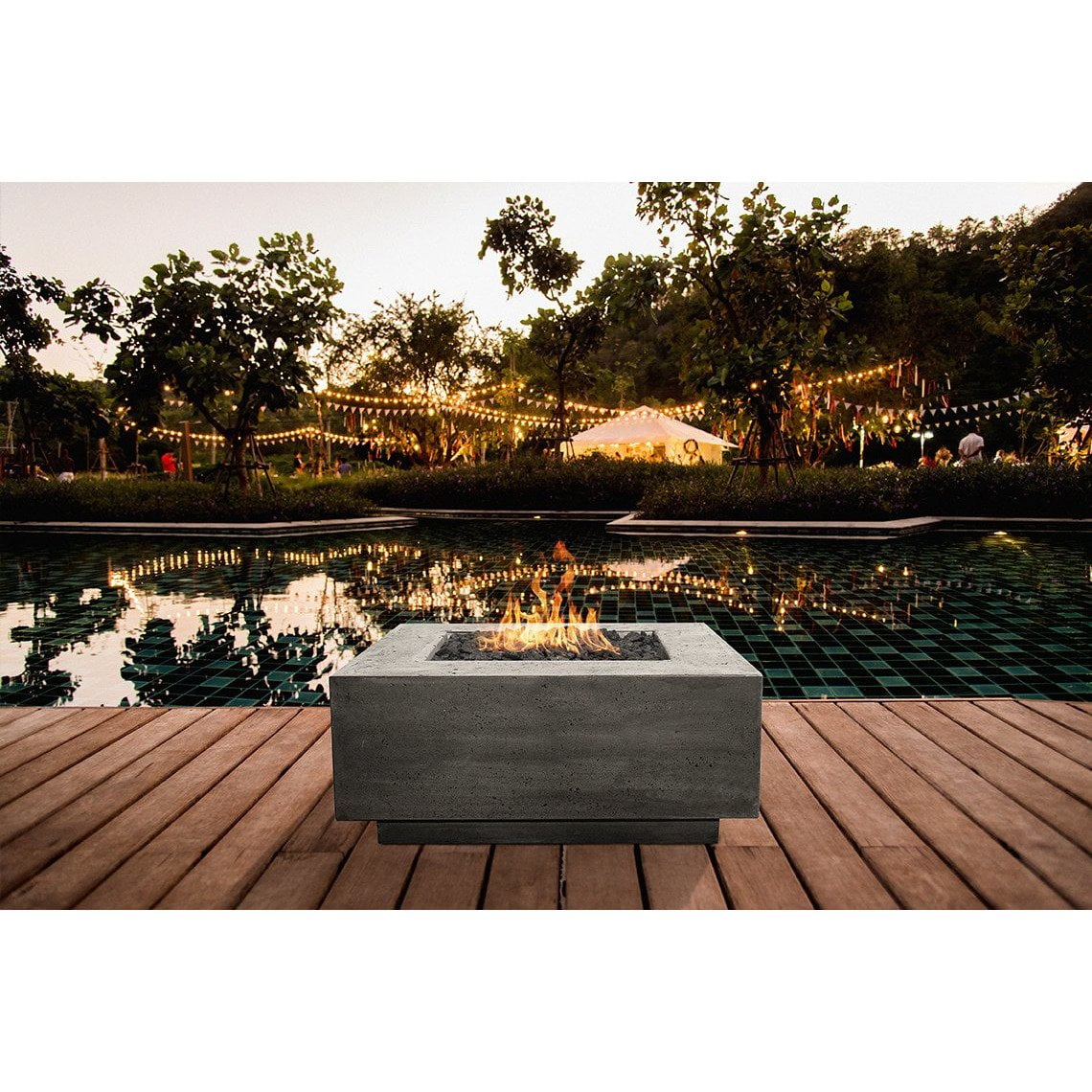 Prism Hardscapes - Tavola 42 Fire Table in GFRC Concrete - Majestic Fountains and More