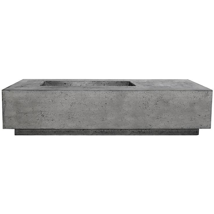 Prism Hardscapes - Tavola 5 Fire Table in GFRC Concrete - Match Lit - Majestic Fountains