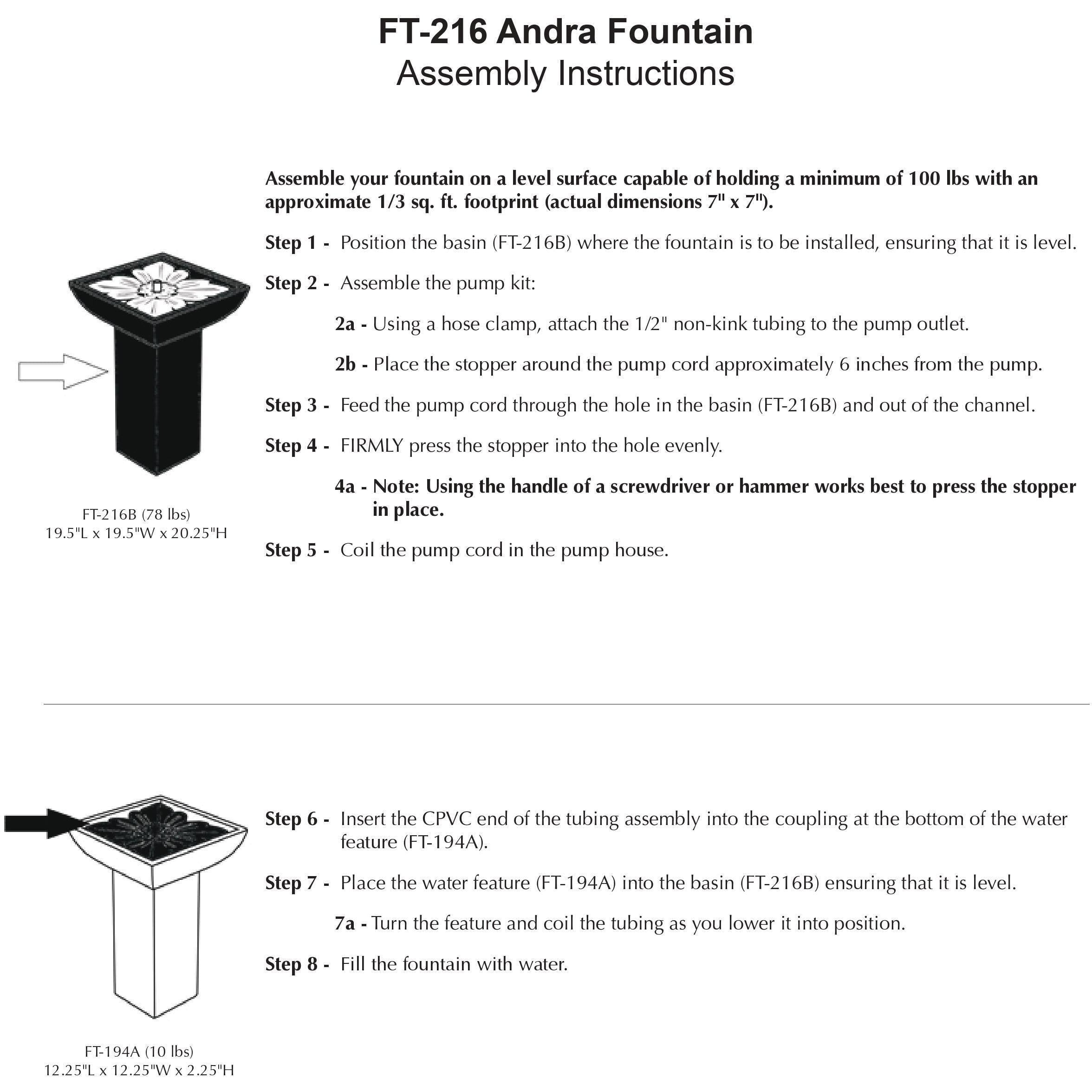 Andra Fountain in Cast Stone by Campania International FT-216 - Majestic Fountains